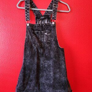 Wild Fable Black Wash Distressed Denim Overall Dress- Size Women's Large